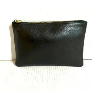 Madewell black leather clutch bag